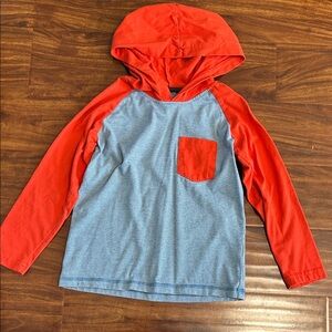 Kids orange and Blue Hooded Shirt